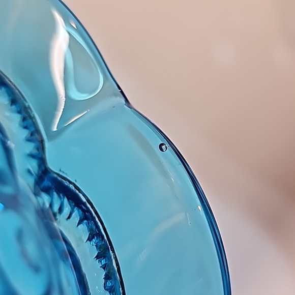 Vintage L.E. Smith Blue Moon & Stars Pedestal Compote Bowl Candy Dish - Picture 5 of 10